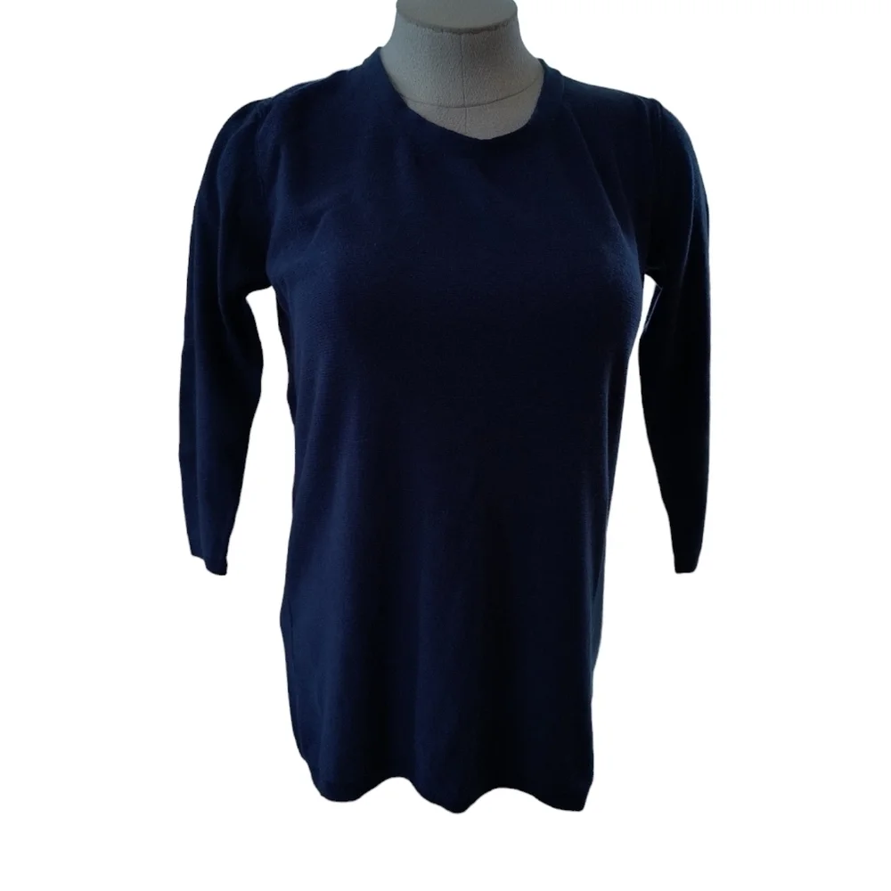 Babaton Silk & Cashmere 3/4 Sleeve Open Back Tunic Style Sweater Size M